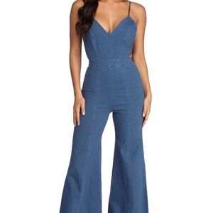 Flying Tomato Blue Denim Top